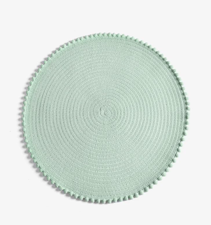 KKTECH Round Braided Placemats Set Of 4 For Dining Table, Waterproof and Washable Circle Table Mats - Non-Slip Heat-Resistant Vinyl Place Mats - 15 Inches Diameter