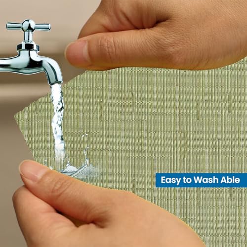 KKTECH Placemats Set of 6, Washable Non-slip Heat Insulation Woven Vinyl Place Mats for Table, Elegant Table Mats for Kitchen and Dining Room, Perfect for Home Decor (18"x12")