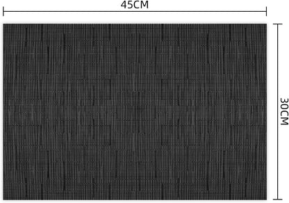 KKTECH Placemats Set of 6, Washable Non-slip Heat Insulation Woven Vinyl Place Mats for Table, Elegant Table Mats for Kitchen and Dining Room, Perfect for Home Decor (18"x12")