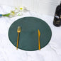 KKTECH Round Braided Placemats Set Of 4 For Dining Table, Waterproof and Washable Circle Table Mats - Non-Slip Heat-Resistant Vinyl Place Mats - 15 Inches Diameter