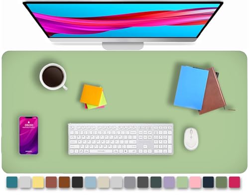 KKTECH Premium Leather Desk Mat, Water Proof, Easy Cleaning, Anti-Slip Desk Pad for Laptop, Keyboard Mat and Mouse Mats for Desk, Writing Easily