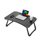 KKTECH Bed Table Tray for Eating on Lap Folding Laptop Stand for Bed Lap Standing Desk Sofa Breakfast Table Bed Tray Laptop Lap Desk with Cup Holder Notebook Stand Steel Legs 60x40x28cm