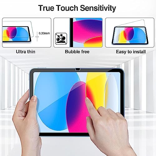 KKTECH iPad 10th generation screen protector 10.9 inch 2022, Tempered Glass iPad screen protector 10th Generation Screen Film Clear Guard for iPad 10 [2 PACK]