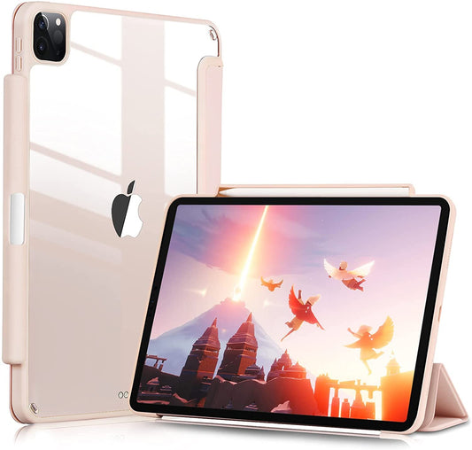 Smart Protective Case for iPad Pro 11 2020/2018, Support Apple Pencil 2, Shock Proof with Auto Wake/Sleep Function and Frosted Translucent Hard Back Cover