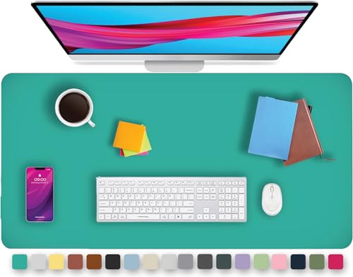 KKTECH Premium Leather Desk Mat, Water Proof, Easy Cleaning, Anti-Slip Desk Pad for Laptop, Keyboard Mat and Mouse Mats for Desk, Writing Easily