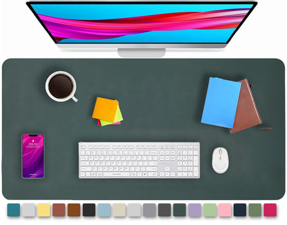 KKTECH Premium Leather Desk Mat, Water Proof, Easy Cleaning, Anti-Slip Desk Pad for Laptop, Keyboard Mat and Mouse Mats for Desk, Writing Easily