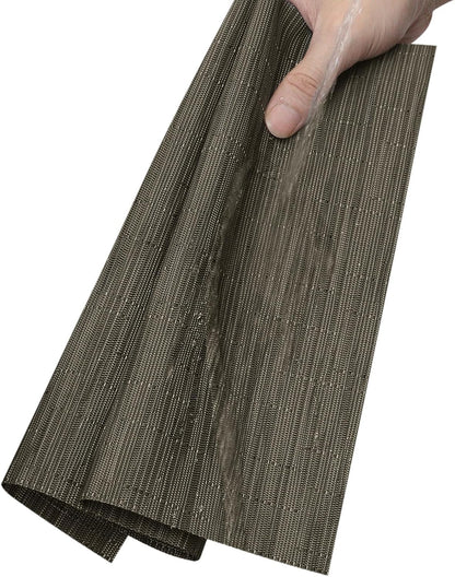 KKTECH Placemats Set of 6, Washable Non-slip Heat Insulation Woven Vinyl Place Mats for Table, Elegant Table Mats for Kitchen and Dining Room, Perfect for Home Decor (18"x12")