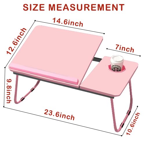 KKTECH Multi-Functional Laptop Bed Desk Table with Foldable Legs and Cup Slot - Perfect for Work, Relaxation, and Leisure