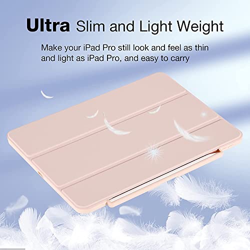 Smart Protective Case for iPad Pro 11 2020/2018, Support Apple Pencil 2, Shock Proof with Auto Wake/Sleep Function and Frosted Translucent Hard Back Cover