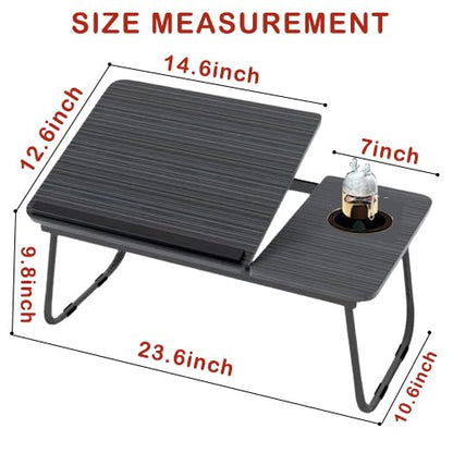 KKTECH Multi-Functional Laptop Bed Desk Table with Foldable Legs and Cup Slot - Perfect for Work, Relaxation, and Leisure