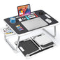 KKTECH Bed Table - Laptop Stand with Drawer, Foldable Legs, Tablet Holder, Cup Holder
