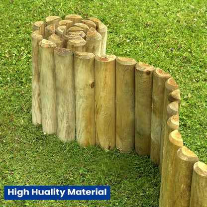 KKTECH Lawn Edging - Flexible Garden Fence Roll Log for Garden Edging and Garden Edging Border, Durable Outdoor Landscape Border, Easy Installation for Landscaping Projects 1.8m x 15cm