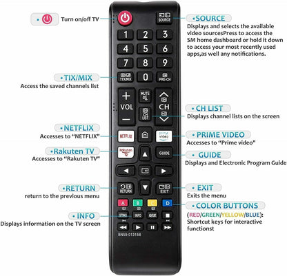 Compatible with TV Remote, Replacement for Smart TV Remote Control with multi-buttons option