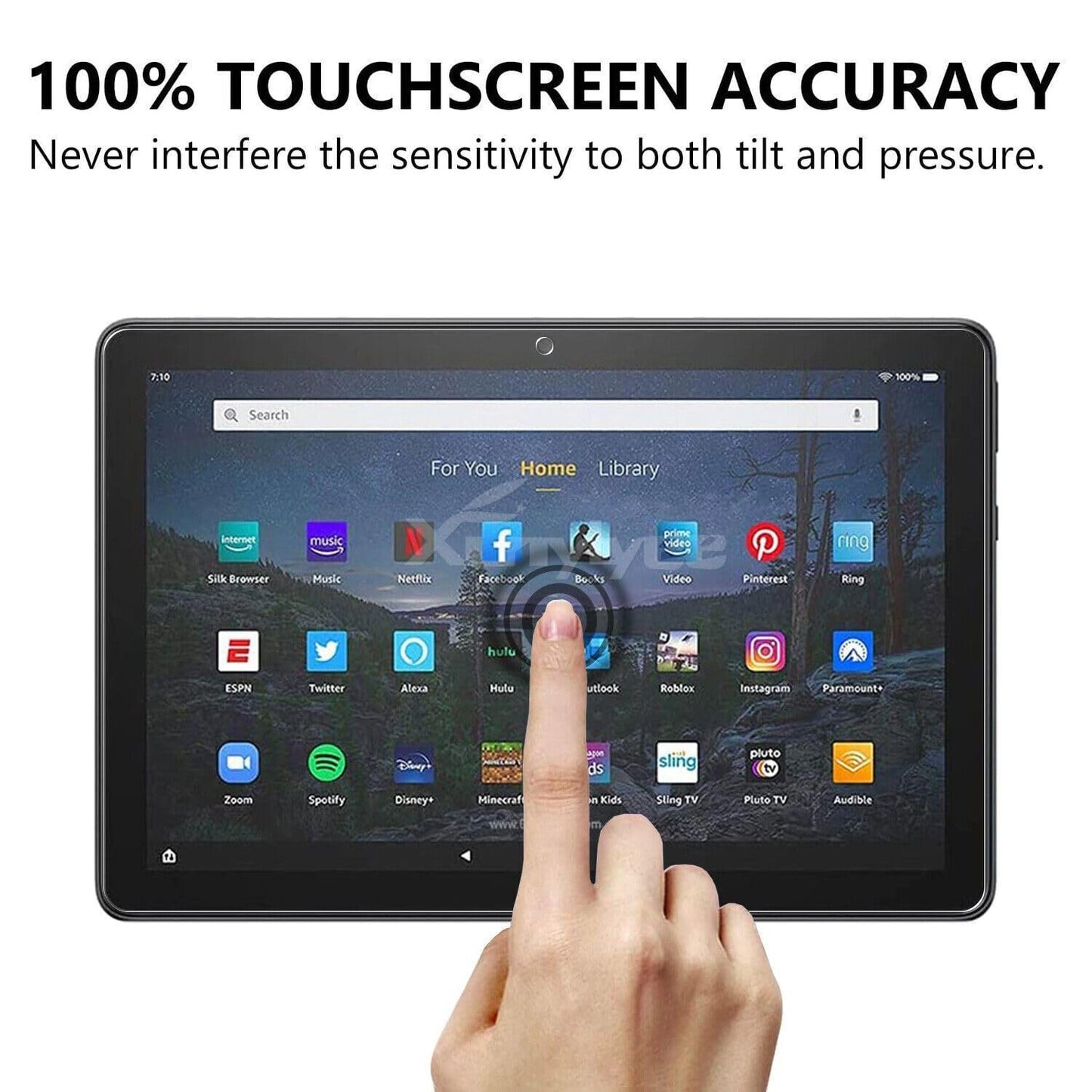 KKTECH Tempered Glass Screen Protector for New Kindle Fire HD 10 & 10 Plus tablet 10.1" (11th generation, 2021 release), 9H Hardness Round Edge Tempered Glass [2 PACK]