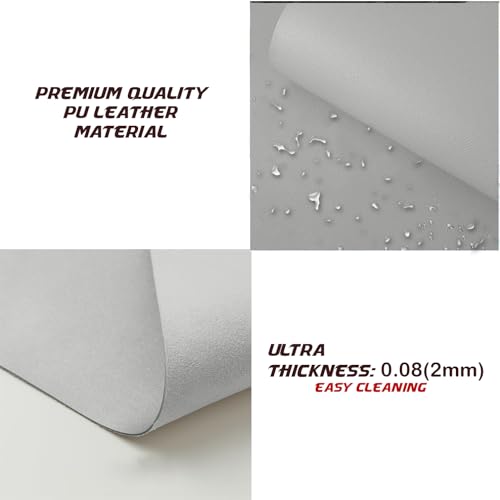 KKTECH Premium Leather Desk Mat, Water Proof, Easy Cleaning, Anti-Slip Desk Pad for Laptop, Keyboard Mat and Mouse Mats for Desk, Writing Easily