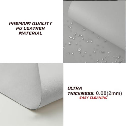 KKTECH Premium Leather Desk Mat, Water Proof, Easy Cleaning, Anti-Slip Desk Pad for Laptop, Keyboard Mat and Mouse Mats for Desk, Writing Easily