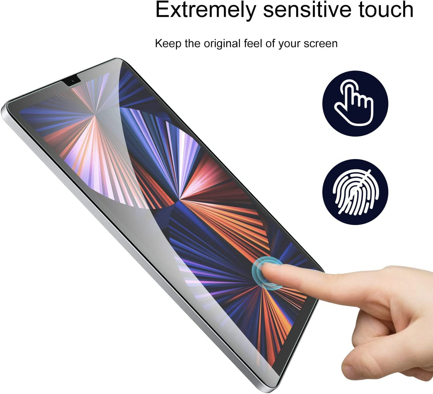 9H Tempered Glass Screen Protector for iPad 12.9 Inch 2022/2021/2020/2018 (6th/5th/4th/3rd) Generation [HD clear Retina Display] [2 PACK]