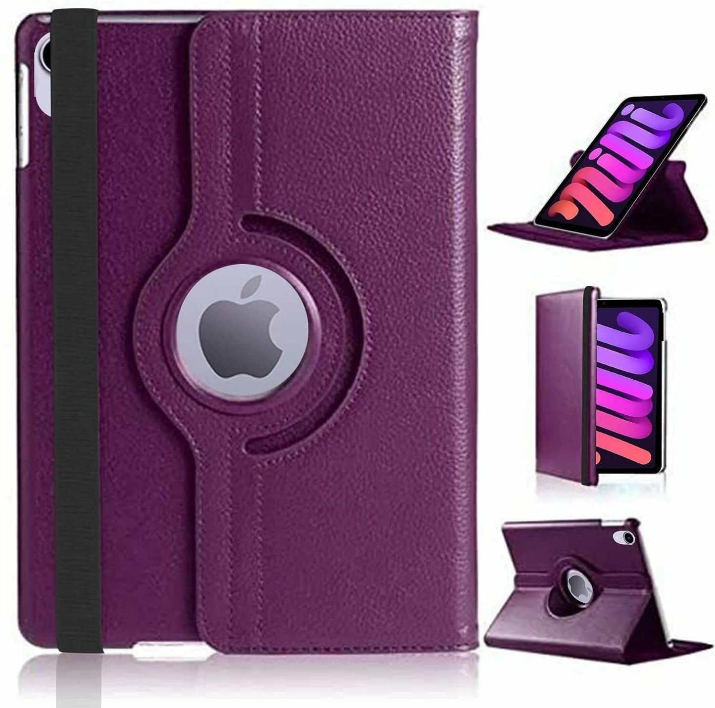 MetaCloud iPad Mini 8.3 2021 6th Generation Case, 360 Degree Rotating PU Leather Protective Multi-Angle Kickstand Folio Hard Back Cover Case for iPad Mini 6th Gen 8.3" 2021 Release