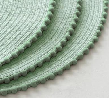 KKTECH Round Braided Placemats Set Of 4 For Dining Table, Waterproof and Washable Circle Table Mats - Non-Slip Heat-Resistant Vinyl Place Mats - 15 Inches Diameter